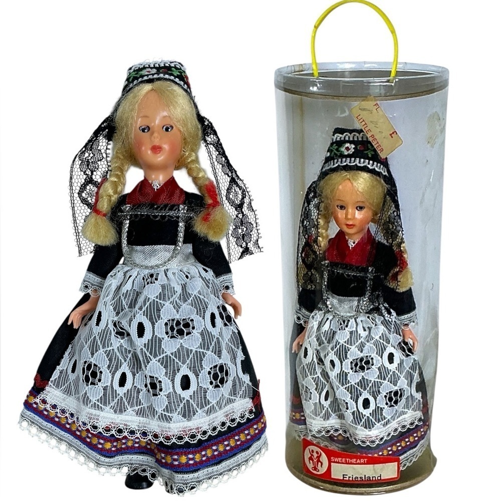 Vintage German Trachten Doll Traditional Dutch Dress Friesland Collectible 1960